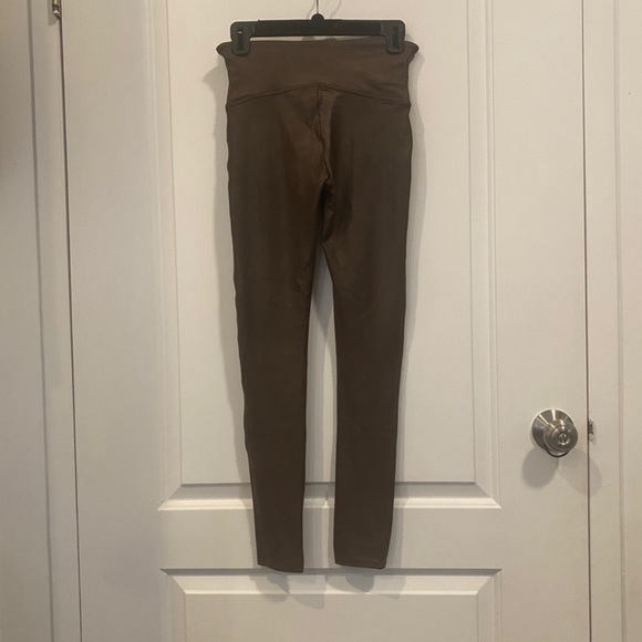 Spanx Faux Leather Leggings in Color Bronze - Picture 4 of 5